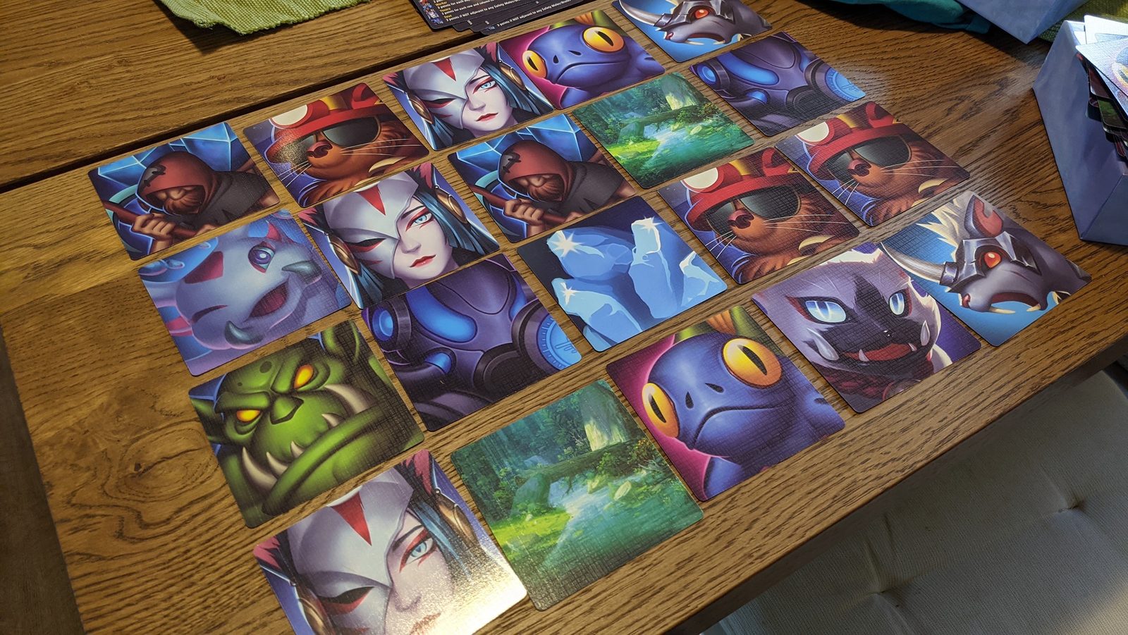 Legion GO cards laid out on a table